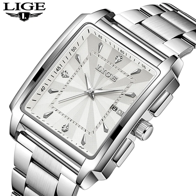 

LIGE брендовые роскошные мужские часы, водонепроницаемые светящиеся часы с датой, часы для мужчин, мужские кварцевые наручные часы из нержавеющей стали Reloj Hombre
