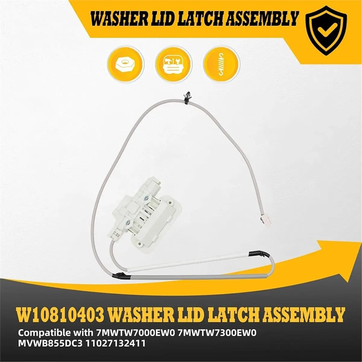 

Washer Lid Lock for WTW7040DW0 WTW8040DW0 11028133412 MVWB765FW0