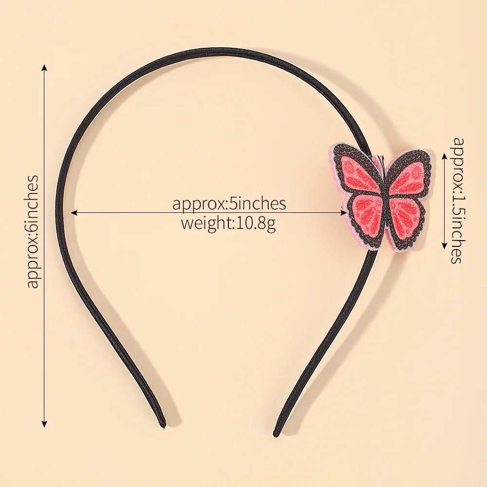 Diadema de mariposa de 4 estilos para niñas, hermosas y coloridas aros para el cabello para niños, accesorios para el cabello para vestir