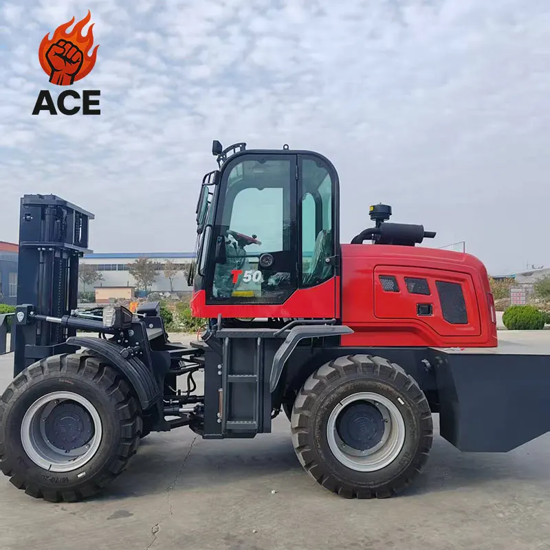 Frete grátis empilhadeira 4x4 com tração nas rodas 4ton 5ton empilhadeira off road empilhadeira terreno áspero com personalizado