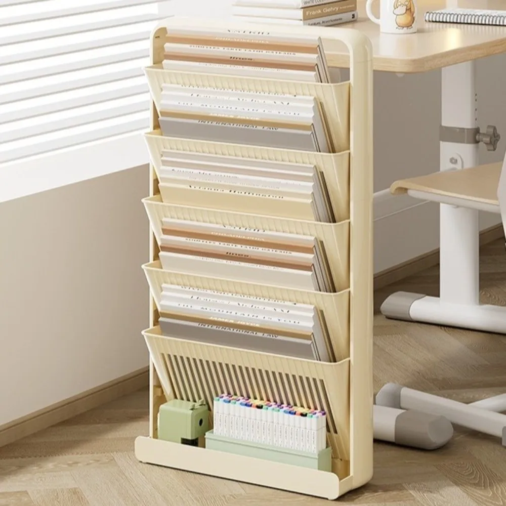 

3/5 Layer Structure Study Desk Organizer Multi-Layer Removable Large Capacity Bookshelf Floor-Standing Space-Saving