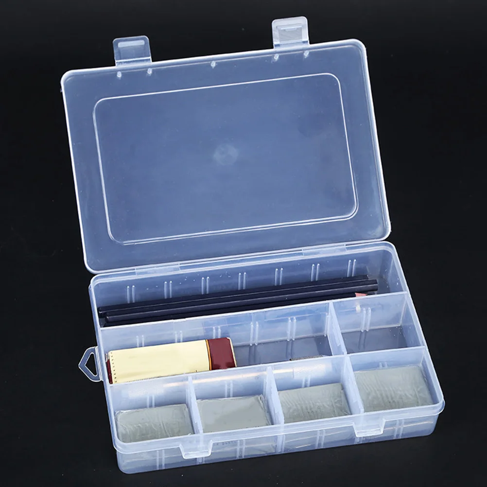 2Pcs Plastic Pencil Box Portable Large Capacity Stationery Organizer Pen Holder for School Use Portable Pencil Box