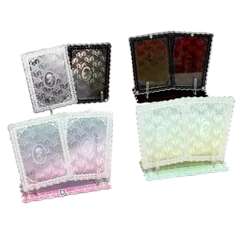Butterfly And Flower Dual-Frame Gu Mei Insertable Standee With Dual-Character Display Frame, Acrylic Aesthetic Decorative Item