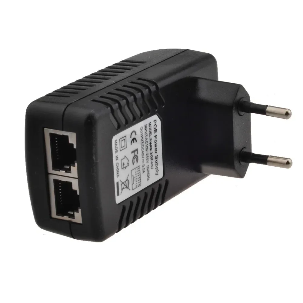 Imagem -03 - Injetor Poe Ethernet Cctv Adaptador de Alimentação 0.5a 24w Poe Pin4 5+7 8- Compatível com Ieee802.3af para Telefones ip de Câmera ip 48v