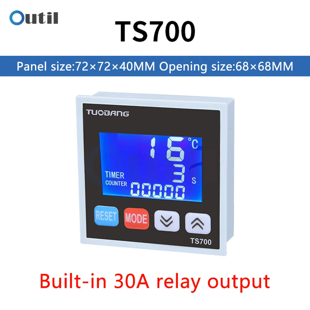 3 IN1 LED Intelligent Temperature Controller AC 220V High Temperature Controller Timer Counting Temperature Control Board TS700