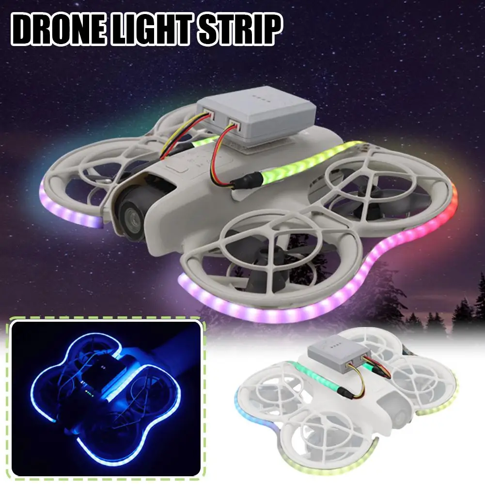 For DJI NEO/AVATA2 Aerial Camera Anti Collision RGB Colorful Control Remote Strip Filght Night Light Drone Safety Waterproo S5O7