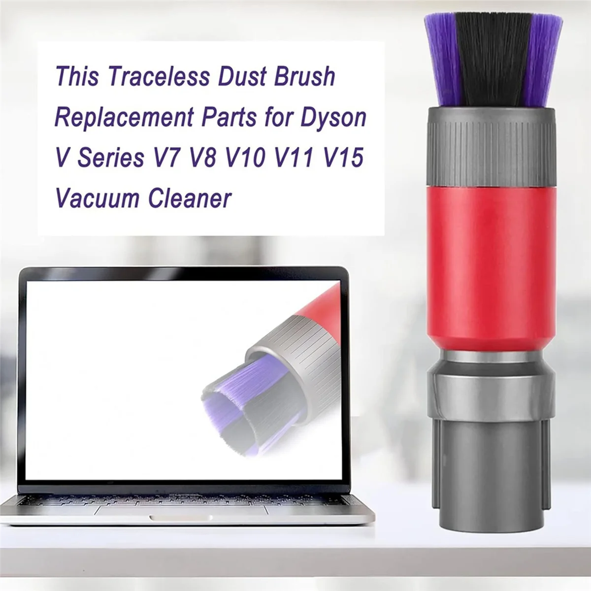 For Dyson V7 V8 V10 V11 V15 Flexible Crevice Tool and Traceless Dust Brush Attachment for Car Detailing&Corners Cleaning