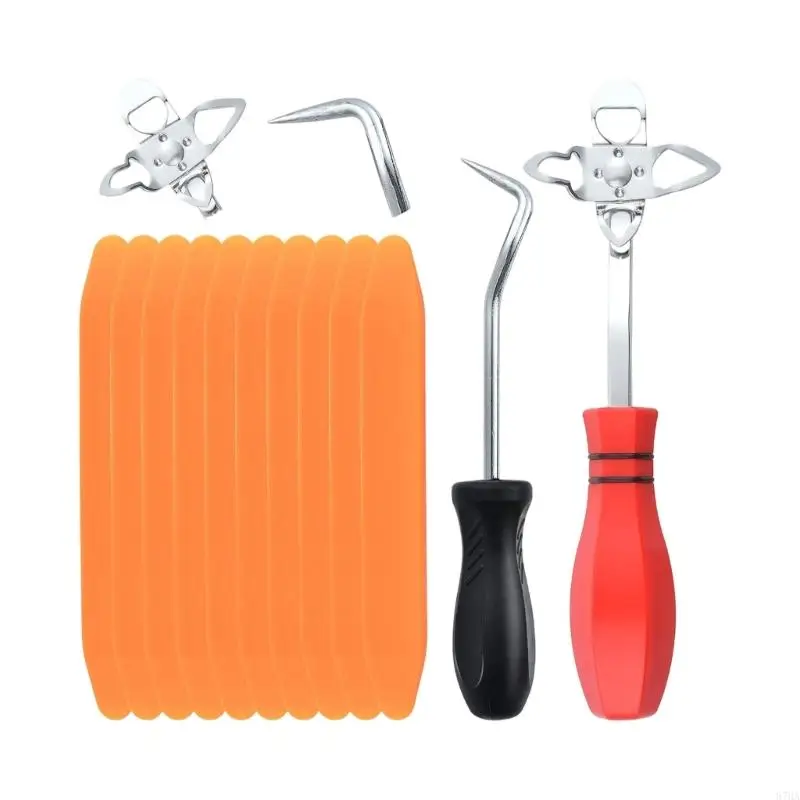 Windshield Installation Tool Set 12 Piece Auto Glass Trim Pry Lever and Pull Pick Assortment for Corner Alignment Access 87HA