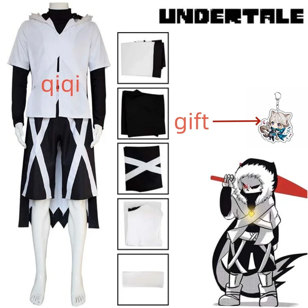 

Undertale Xtale Cross Sans Cosplay Costume Uniform Cloak Cape Combats Hooded Set Adult Man Woman Halloween Party Suit