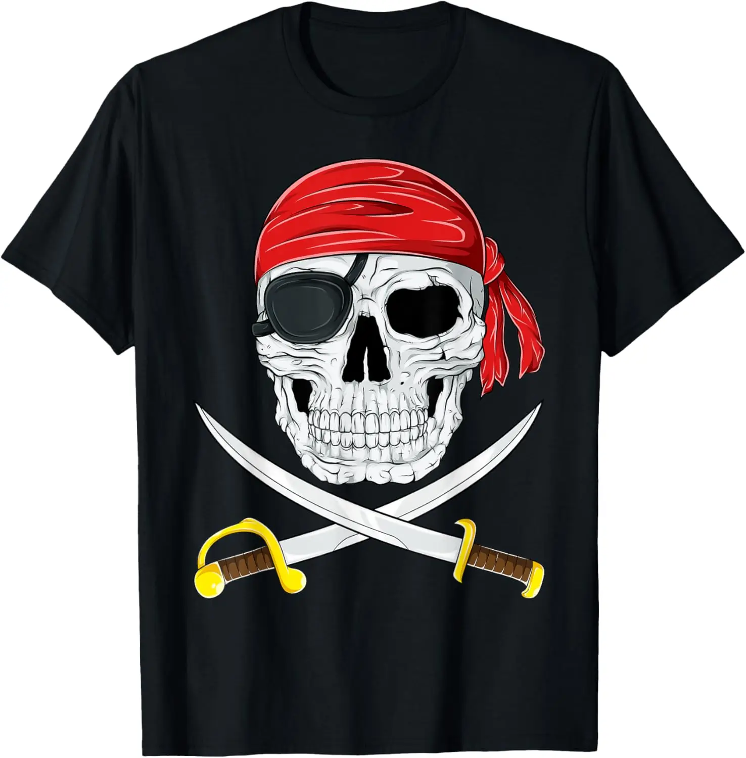 Jolly Roger Pirate Swords Halloween Costume Boys Girls Kids T-Shirt