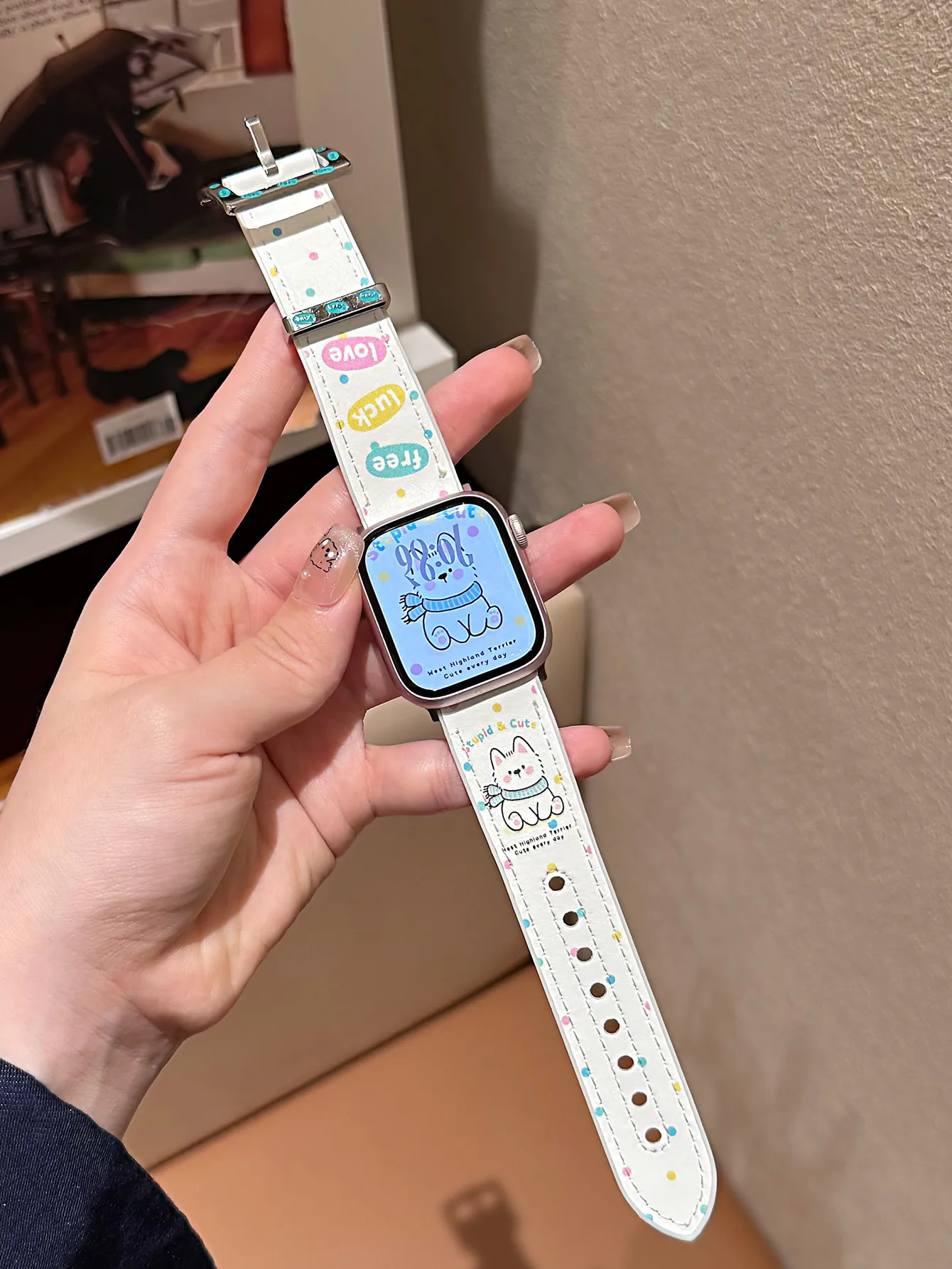 لطيف جرو سيليكون حزام من الجلد لساعة أبل الفرقة 10S 42/46 مللي متر 49Ultra SE سوار ل Iwatch 38/41/45 40/44 مربع مشبك