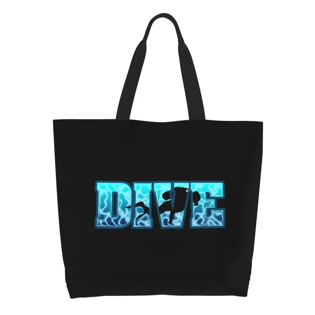 

Fashion Scuba Diving Dive Shopping Tote Bag Recycling Canvas Grocery Shopper Shoulder Bag