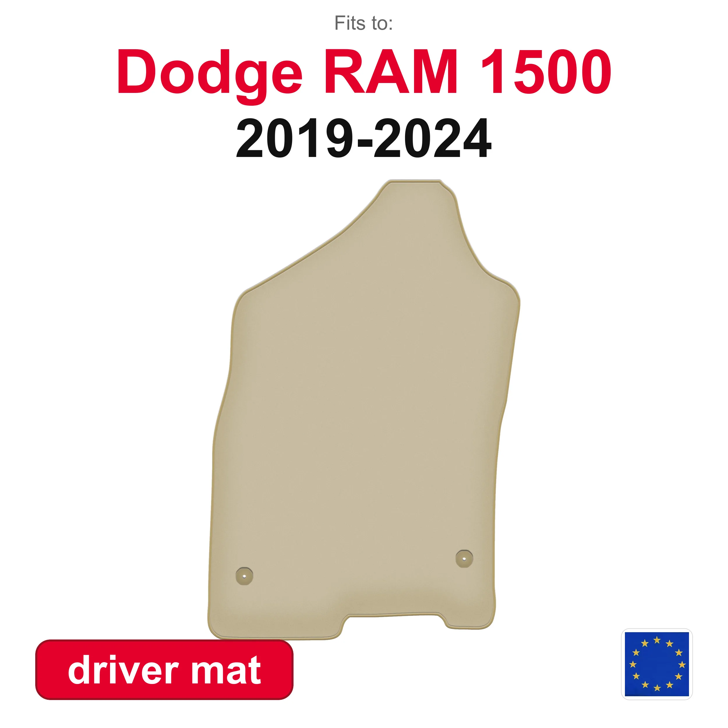 PREMIUM Auto-rijdermat voor Dodge RAM 1500 Quad Cab (2019-2024) - Beige (1 stuk)