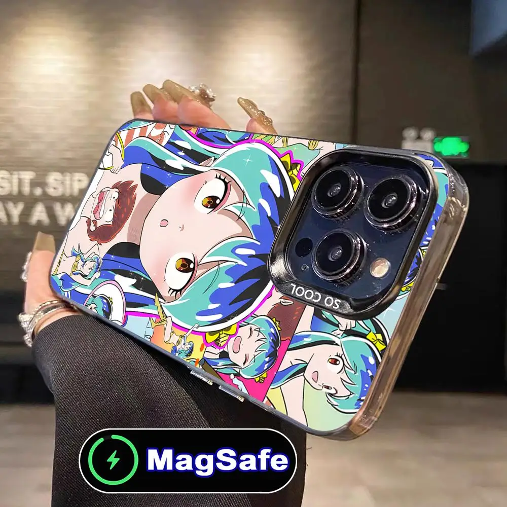 

Чехол для мобильного телефона Urusei Yatsura Lum для iPhone 16, 15, 14, 13, 12, 11 Pro Max Plus, полупрозрачный цветной чехол MagSafe, красивая роскошь