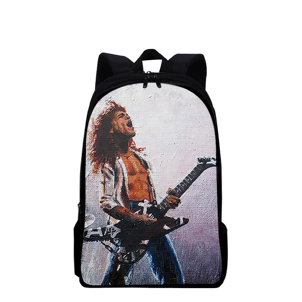 Classic Popular Eddie Van Halen Notebook Backpacks pupil School Bags 3D Print Oxford Waterproof Boys/Girls Laptop Backpacks