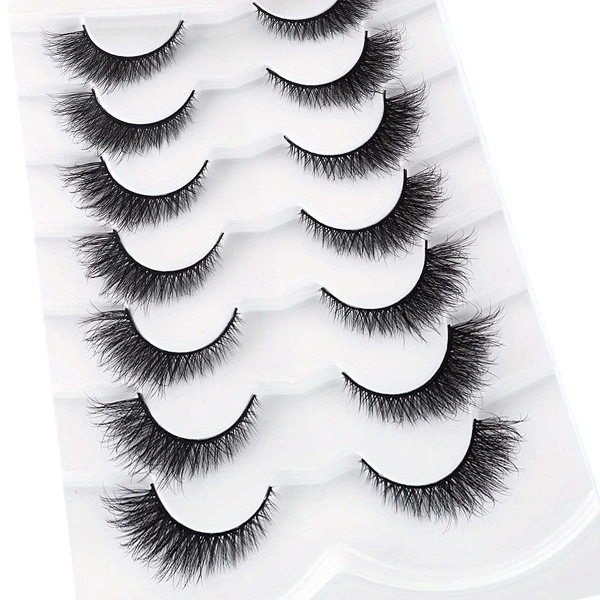 7 pares de pestañas de ojo de gato pestañas postizas de visón sintético pestañas postizas suaves naturales aspecto Natural extremo alado ojo alargado