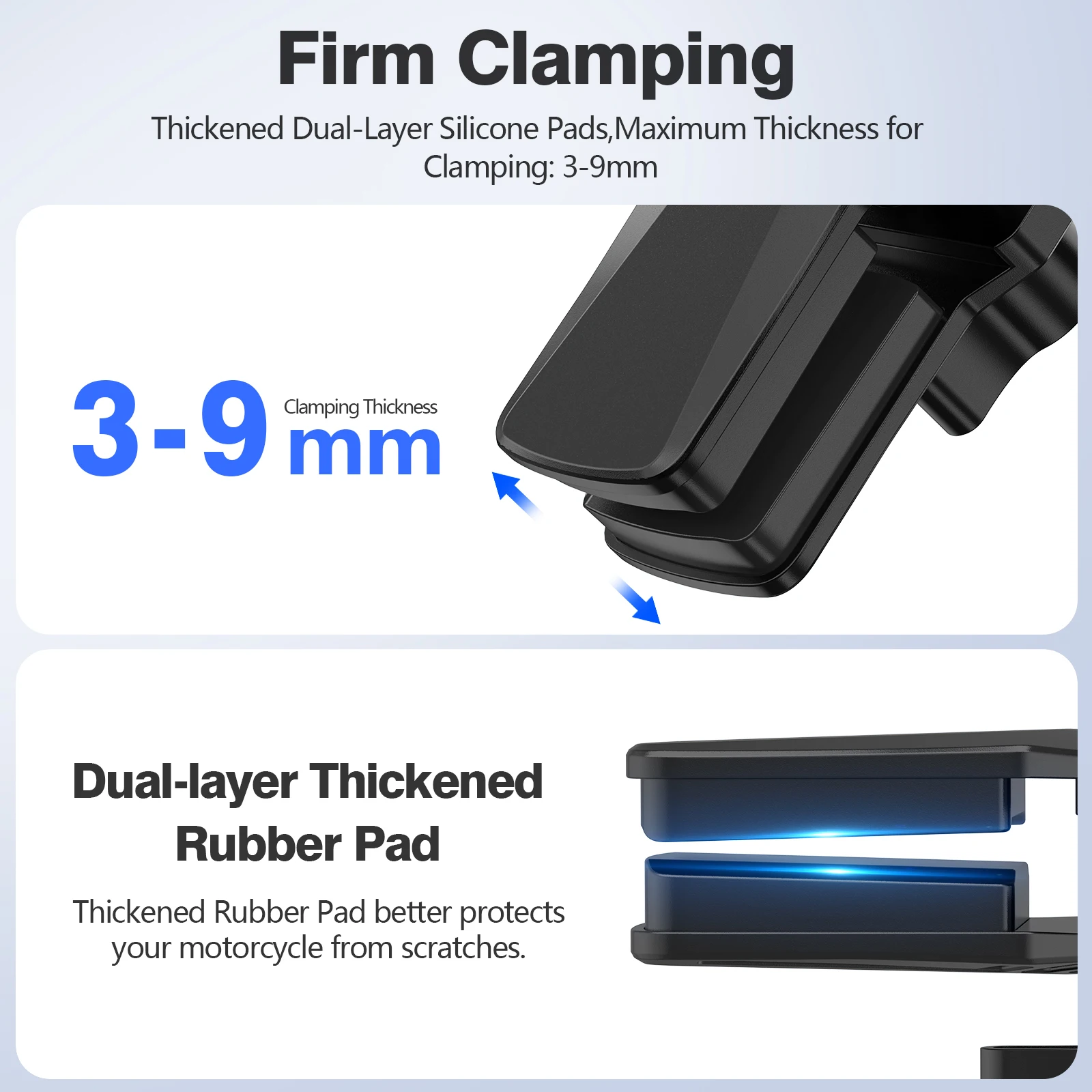 Motorcycle Windshield Clamp Clip, Compatible with GoPro、Hero、DJI Osmo 360/NANO、Action 3/4/5/6、Insta360 for POV Video Recording