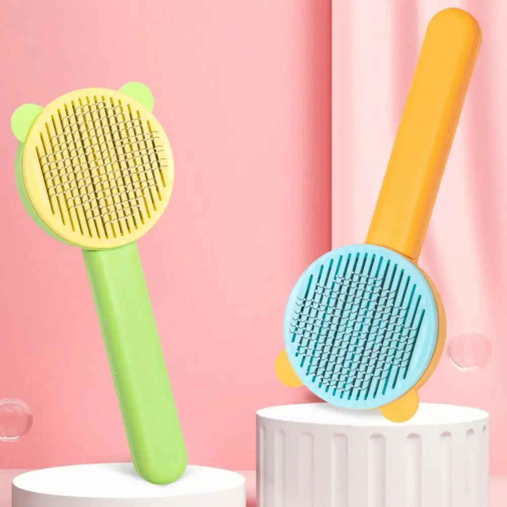 Pet Grooming Comb Comfortable Dog Cat Hair Comb Self Cleaning Slicker Brush Pet Cat Hair Removal Comb Brush Pet Supplies