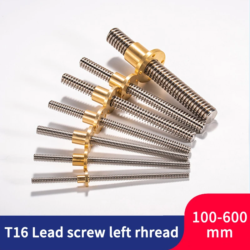 

T16 Lead screw left 100mm 150 200 250 300 350 400 500 600mm lead 2/3mm screw large lead trapezoidal screw 3D printer part