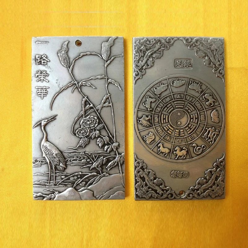 Exquisite Old Chinese Tibetan Silver  Heron Statue 