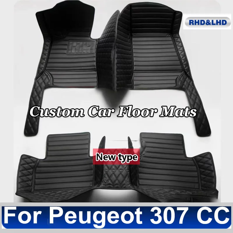 Car Floor Mats For Peugeot 307 CC 2003-2010 DropShipping Center Interior Accessories 100% Fit Leather Carpets Rugs Foot Pads