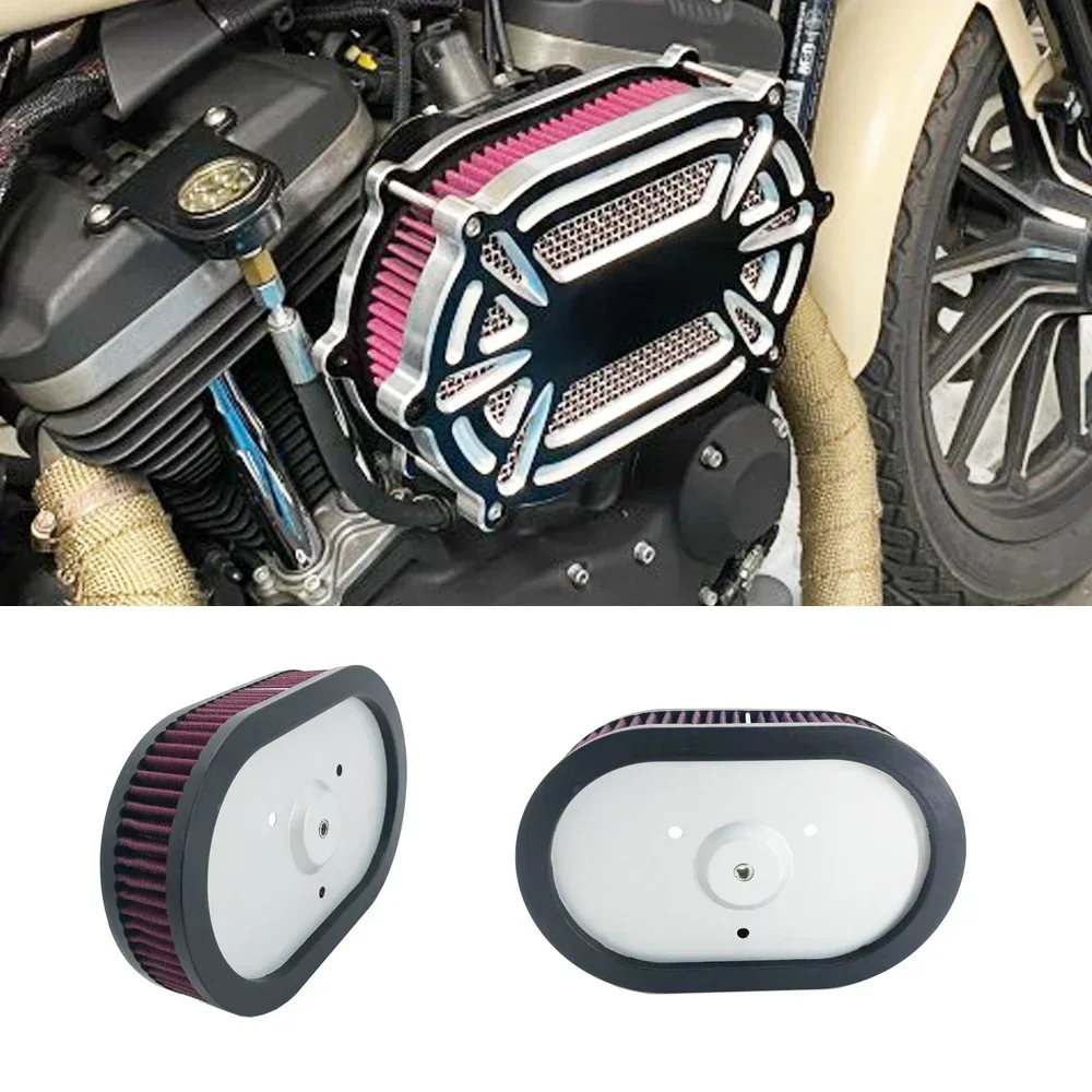 For Harley Oval Air Cleaner Motorcycle Acsessories Replacement Air Cleaner Intake Filter System Inner Element Motorbike