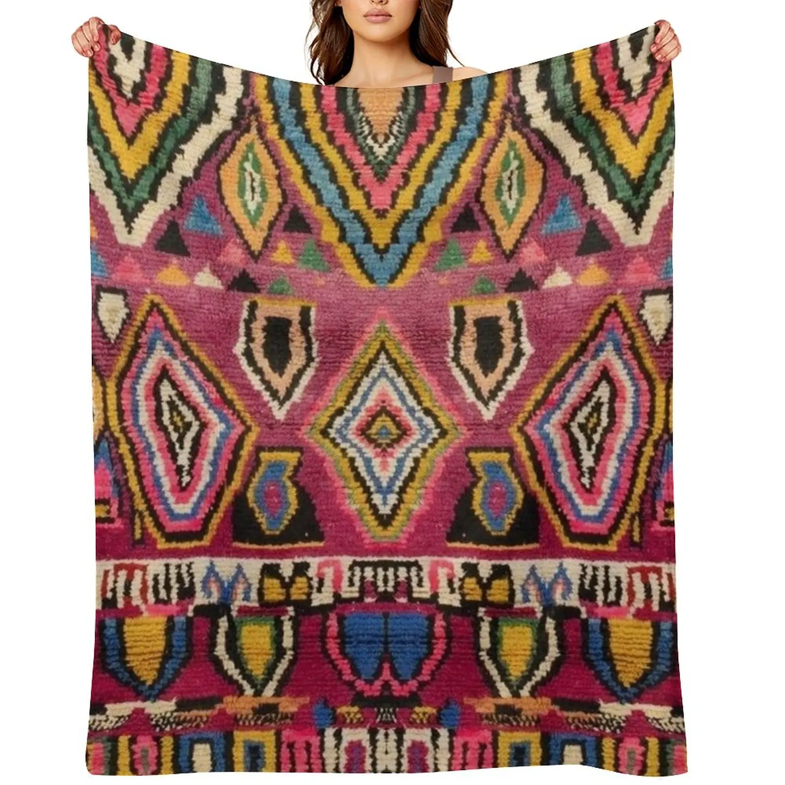 

Traditional Oriental Moroccan Berbe Throw Blanket Soft Plush Plaid Baby Furry warm winter Blankets