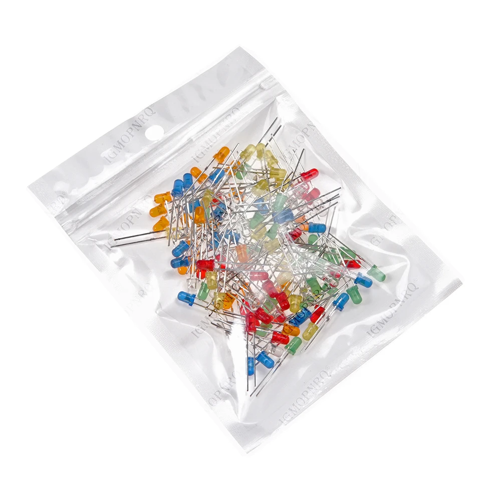 120pcs 6color X 20pcs  3mm   LED Light Assorted Kit DIY LEDs Set White Yellow Red Green Blue Orange hjxrhgal