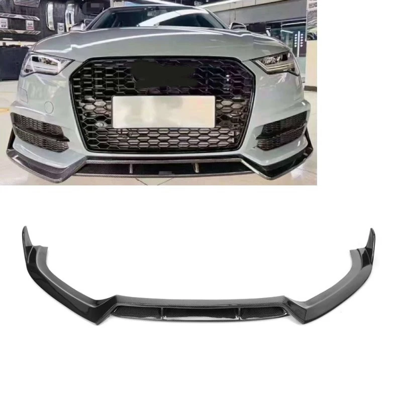 

Real Carbon Fiber Front Lip KB Style for Audi A6 A6L S6 C7.5 Sport 2016 2017 2018 Carbon Fiber Car Bumper