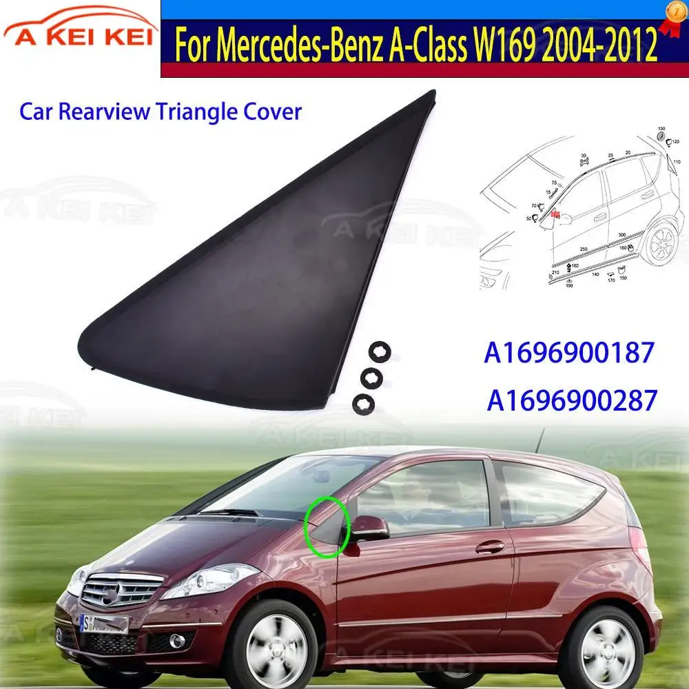A1696900187 Auto-Rückspiegel-Dreiecksabdeckung für Mercedes-Benz A-Klasse W169 2004-2012 Autotür-Spiegelverkleidung A1696900287