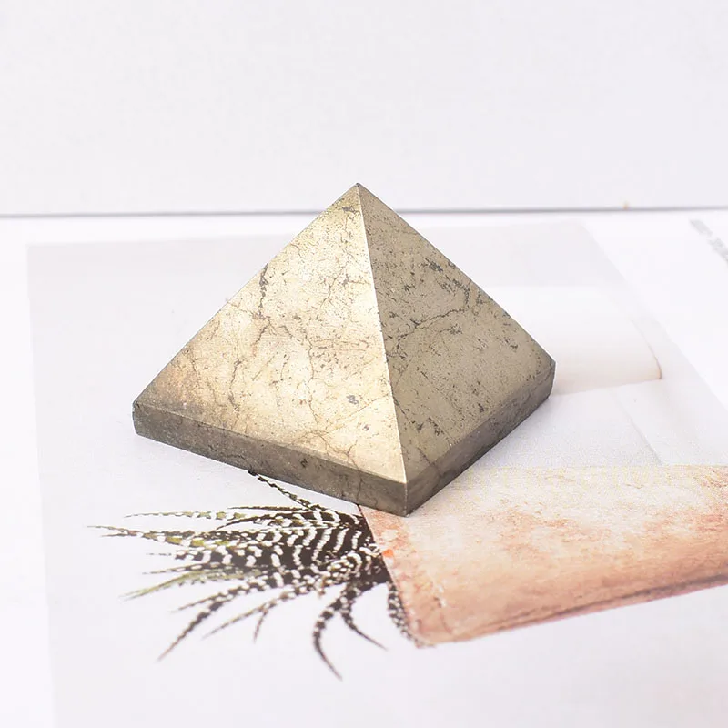 1PC Natural Crystal Polished Pyrite Pyramid Crystal Point Healing Stone Energy Home Decor Reiki Polished Stone Chakra Tower