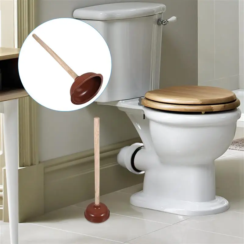 Plumbing Fittings Plug Bathroom Cleaning Tools Dormitory Toilet Plunger Supply Clogged Wooden Sink Suction Cup