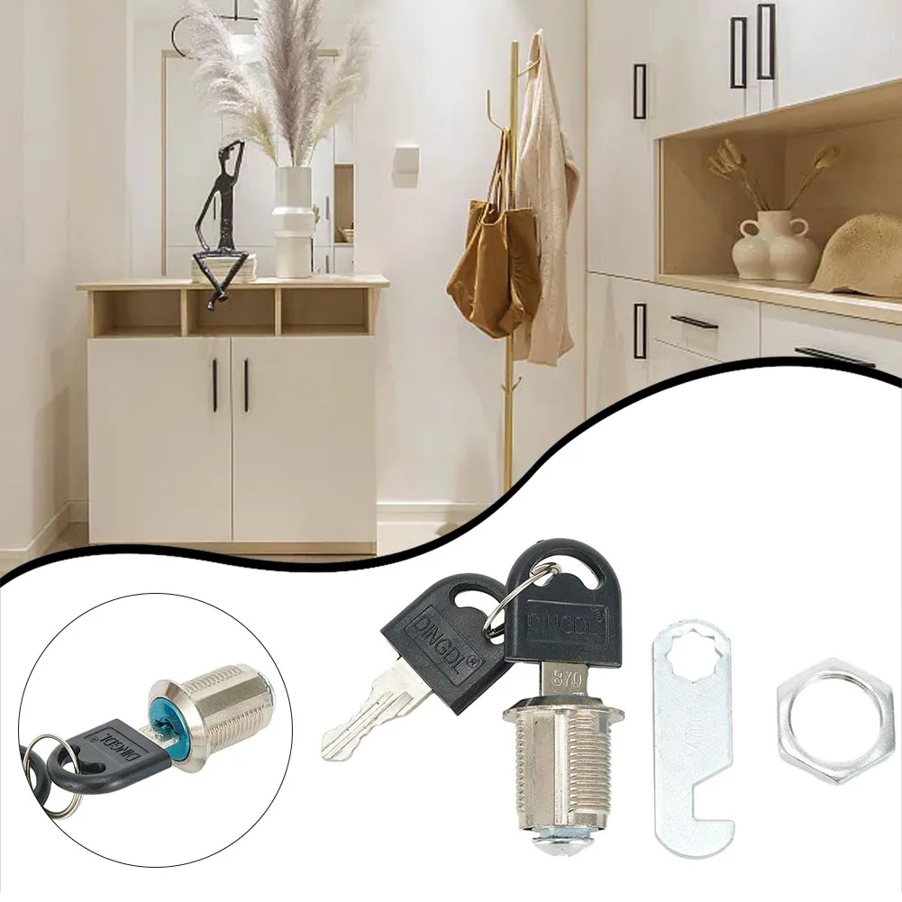 Door Lock Cabinet Lock Cam Lock Cylinder Zinc Alloy 18mm Hole 20mm Locker Mail Boxes Tool Cabinets Filing Cabinet