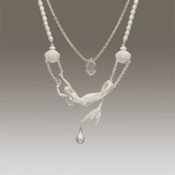 2024 New Mermaid Necklace Vintage Style Men's And Women's Jewelry Party Gift