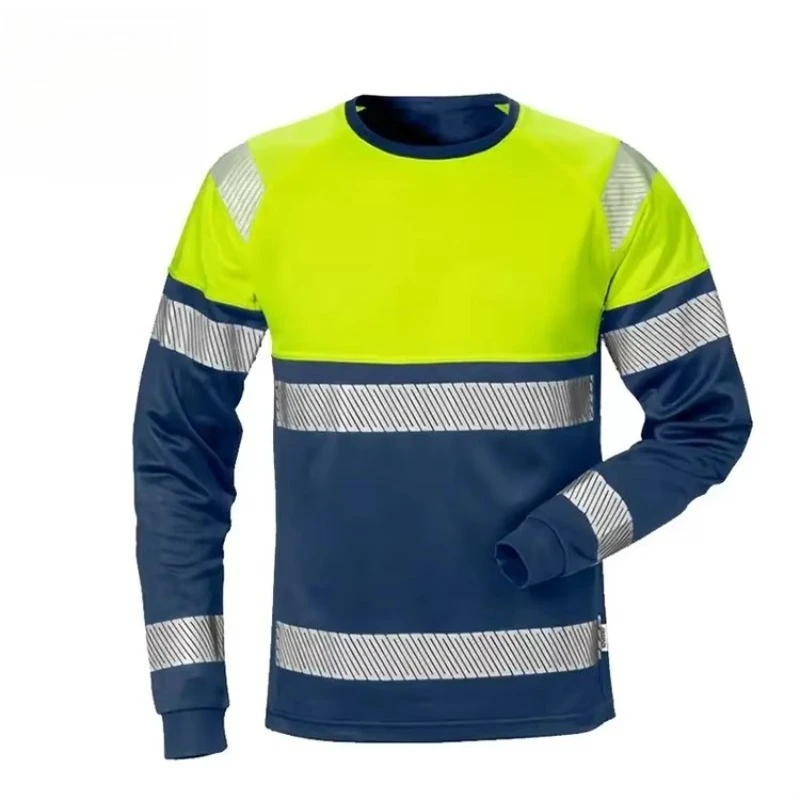 Color matching bright silver hot sticker reflective strip T-shirt breathable and dirt-resistant overalls sanitation miner driver