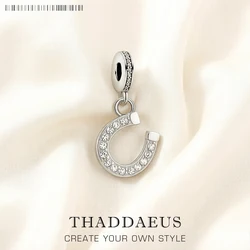 Horseshoe Pendant Dangle Charm Fashion 925 Sterling Silver Women Men Lucky Gift Jewelry