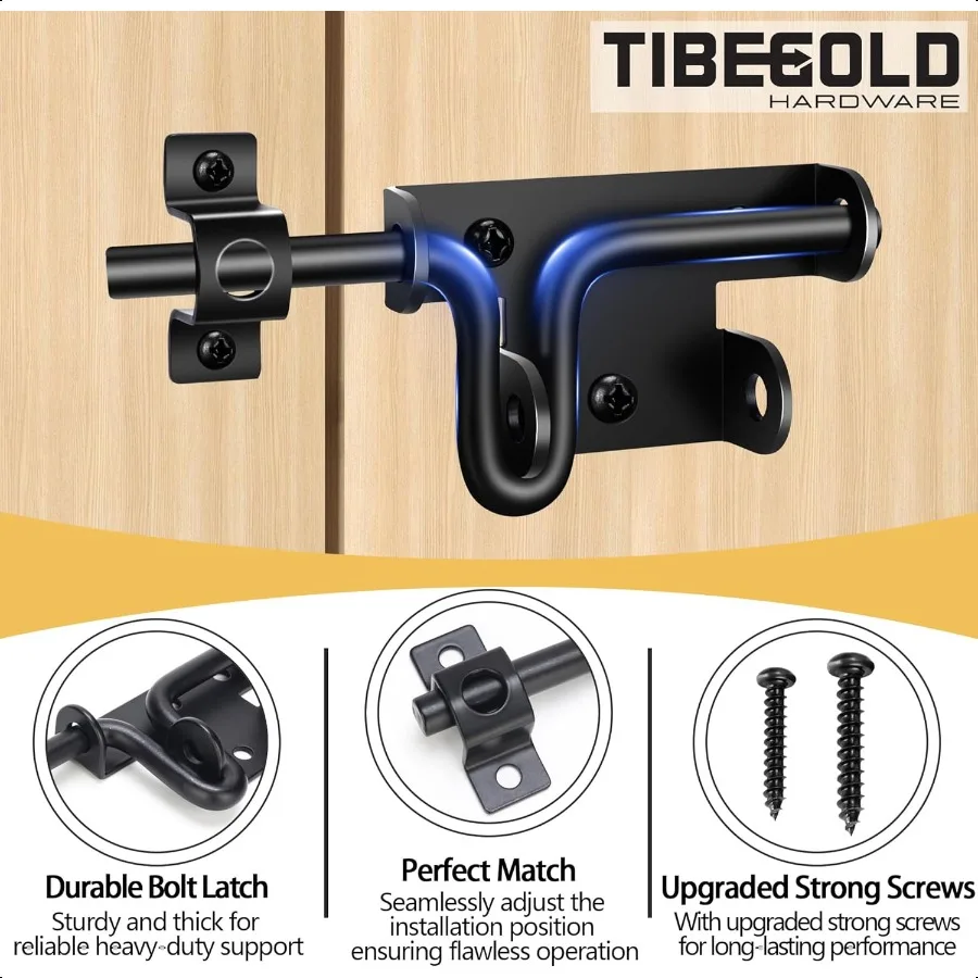 مزلاج بوابة بولت منزلق مع فتحة قفل سياج عالي التحمل مزلاج بوابة مسمار منزلق للسياج الخشبي مزلاج منزلق للأبواب الخارجية f #3