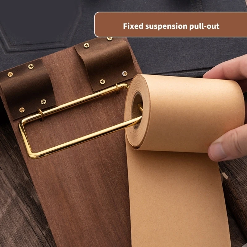 Retro Clipboard Writing Pad With Cutter Note Paper Roll For Home Office