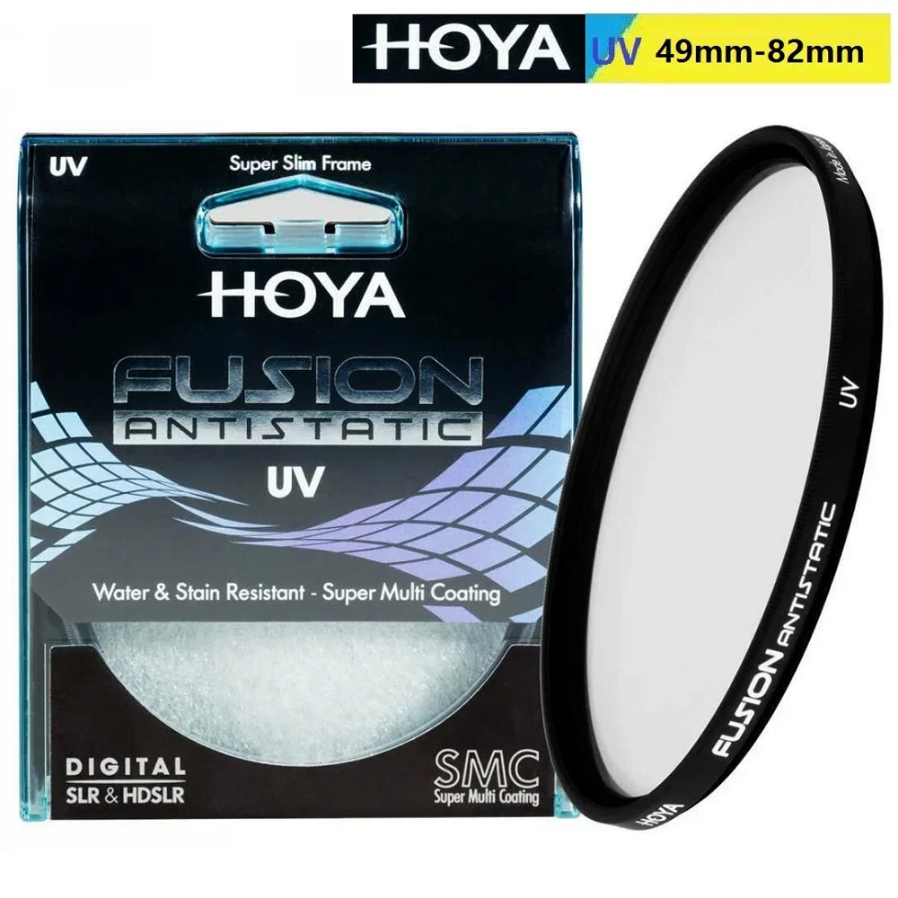 HOYA ฟิลเตอร์ UV สำหรับกล้อง Nikon Sony, ฟิลเตอร์49_52_55_58_62_67_72_77_82mm ป้องกันไฟฟ้าสถิตย์แบบบางป้องกันแสงยูวีสำหรับกล้อง Nikon Canon Sony