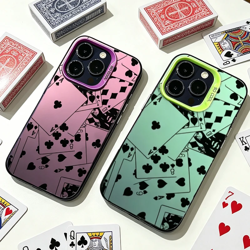 Piled Poker Card Frosted Case for Samsung Galaxy S26 S25 S24 S23 Plus S22 Ultra S21 S20 FE A57 A56 A55 A54 A53 Acrylic Cover