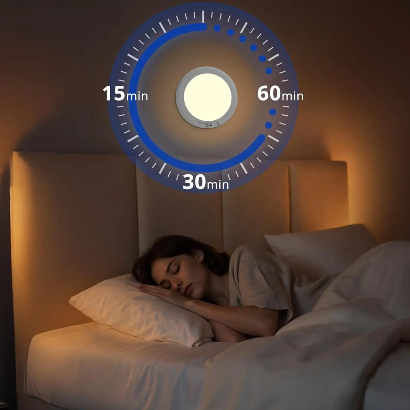 Picture 3: Battery Powered Ceiling Light 3-Color Adjustable Magnetic Ceiling Light Indoor Closet Night Lamp For Home Pantry Shower Stair
