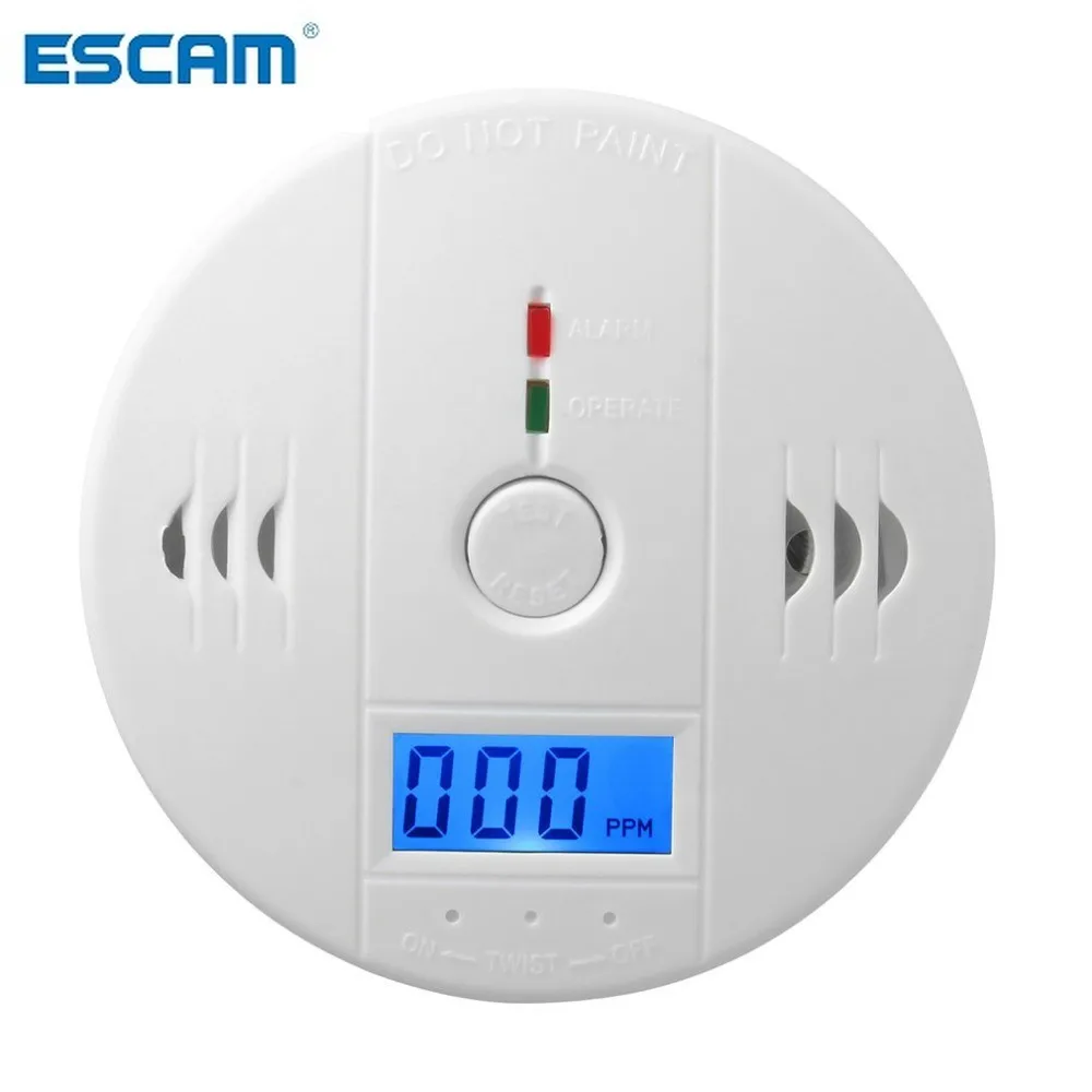 Detector de Sensor de CO2 sensible para el hogar, inalámbrico, CO, intoxicación por monóxido de carbono, Sensor de Gas y humo, alarma de advertencia, indicador LCD