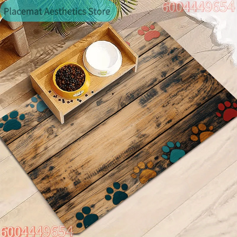 Soft Waterproof Pet Feeding Mat Splash-Proof Absorbent Non-Slip Durable Easy Clean for Dogs and Cats Pet Food & Water Bowl Mat