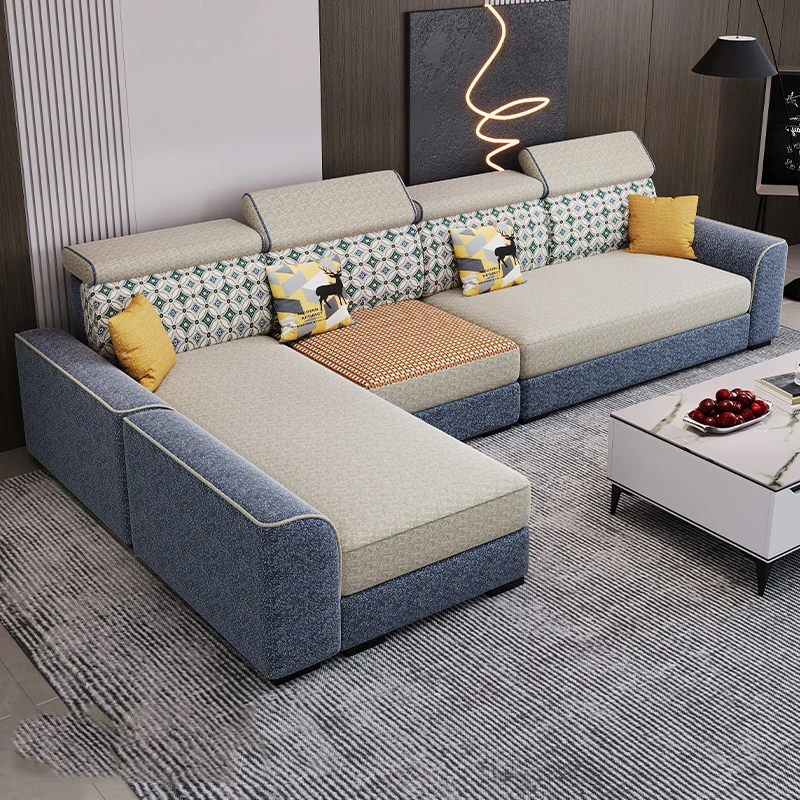 Oversized Fabric Sofa, Minimalist Modern Design, Recliner Lazy Big Style, Armchair Daybed Divano Soggiorno Home Furniture
