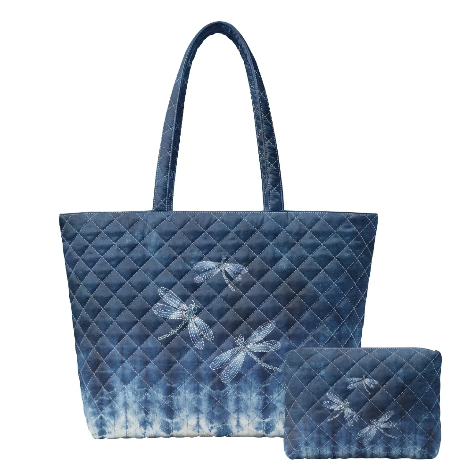 Coloranimal Otter Shell Design 2 Pack Quilted Tote Handbag with Cosmetic Bag for Excursions Lightweight for