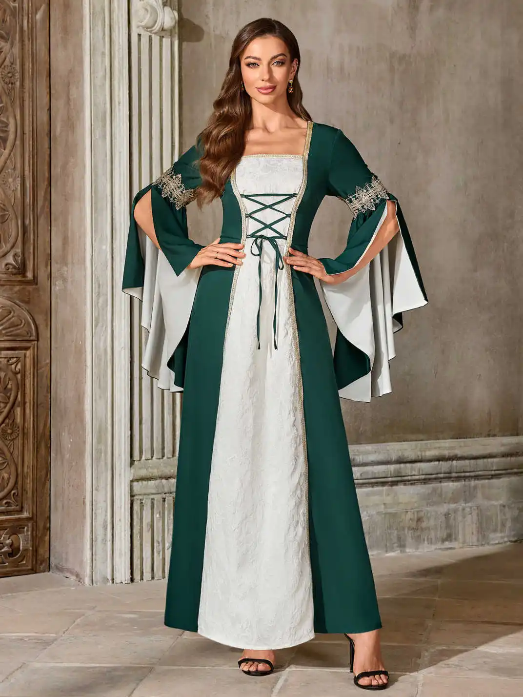 عصر النهضة زي المرأة فستان القرون الوسطى القراصنة الأيرلندية رن فاير فساتين الهالوين الفيكتورية #3