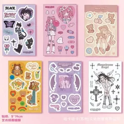 Korean Ins Style Cute Girl Series Stickers Creative Guka Account Cute Girl Sweet Asian Style Angel Bear