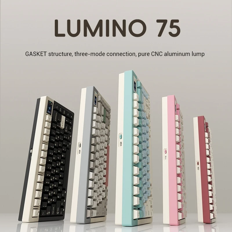 Lumino75 Aluminum Mechanical Keyboard Lovely Female Anode Customized Game Three Mode Wireless Keyboard Win/Mac Desktop laptop