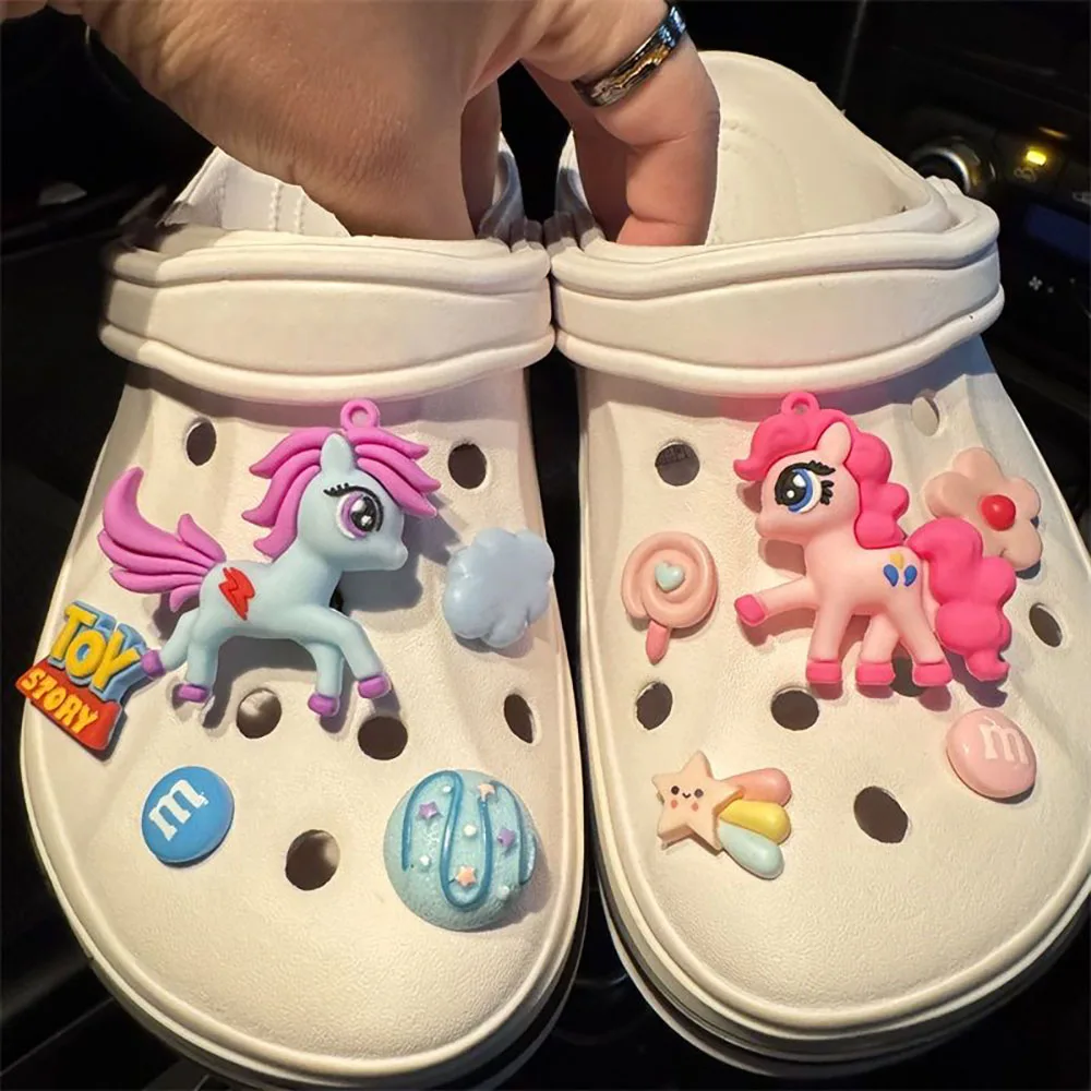 MINISO My Little Pony Cartoon Shoe Charms PVC Clogs Accessories DIY Shoe Decoration Kids Party Friends Gifts