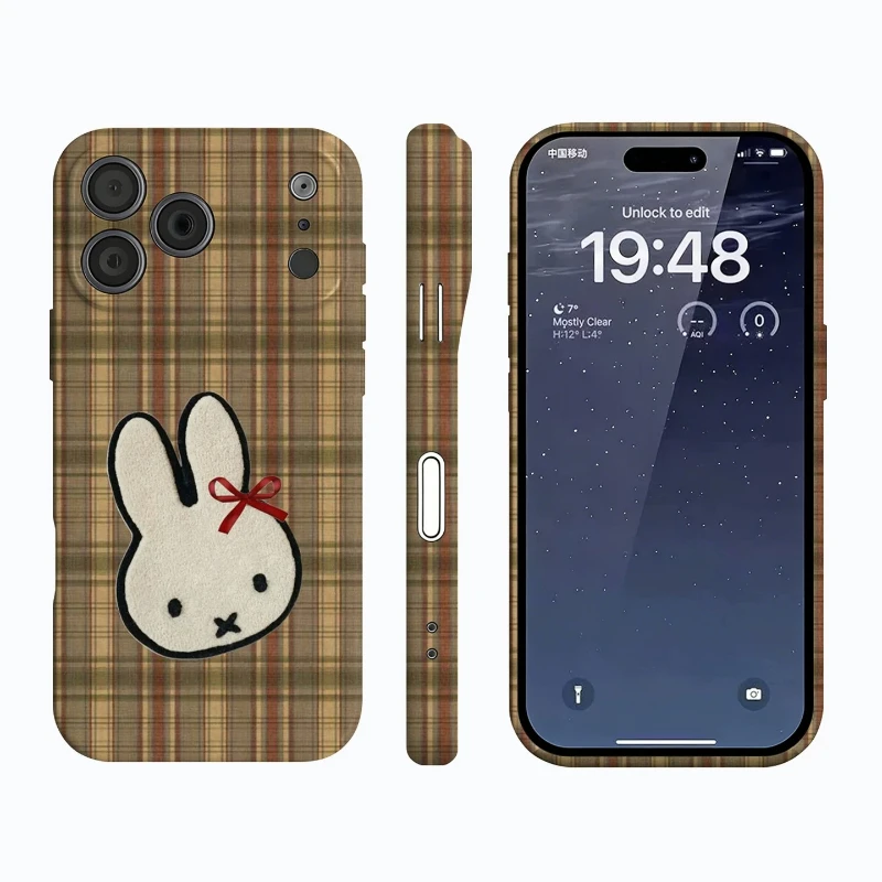 Miffy Kawaii Anime Autumn and Winter Vibe for IPhone17/16 Series Fashion Exquisite Versatile Personality Anti-fall All-inclusive